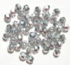 50 6mm Faceted Metallic Silver Firepolish Beads